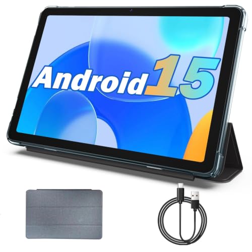 Image of COLORROOM Tablet 10 inch Android 15 Tablets, 12GB+64GB /1TB Expand, Quad-Core Processor, 1280x800 Touch Screen Display, WiFi 5, Dual Cameras, 6000mAh Battery