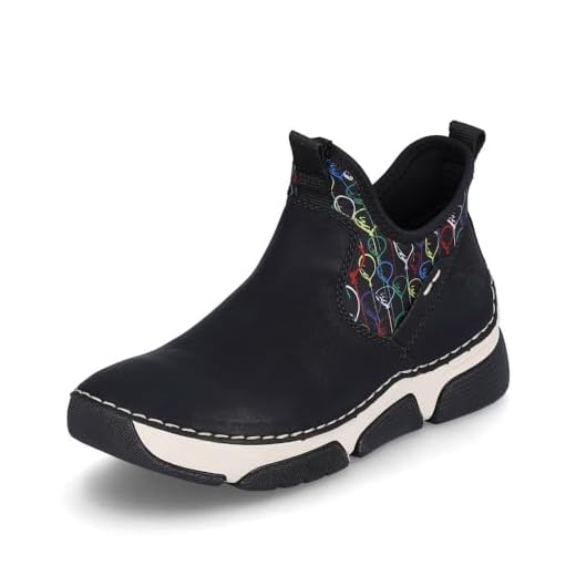 Rieker Damen Slip-On Sneaker 45957, Frauen Halbschuhe,Freizeit,sportlich,straßenschuhe,Strassenschuhe,Sportschuhe,schwarz (00),42 EU / 8 UK