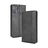 WEIOU Leather Folio Cover per Motorola Moto G50, Custodia in Pelle PU Magnetica Libro Flip Portafoglio con [Funzione Stand]. Nero
