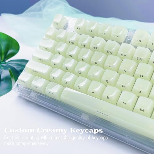 Image of Womier Green Keycaps Jelly,Ceramic Keycaps Style,Clear Creamy Keyboard Caps