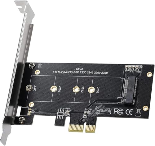 Black M.2 PCIe to PCIe 3.0 x1 NVMe Controller Expansion Card for M-Key M.2 SSD 2280/2260/2242/2230 Riser Card,Supports M2 NGFF PCI-e 3.0, 2.0,1.0 Memory Card Adapters Memory Card Accessories