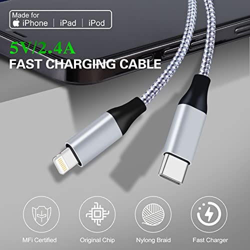 Iphone 14 Charger Cord,Fast Charger Iphone Charging Cable [Apple Mfi Certified] 3Pack 10Ft Quick Usbc To Lightning Cable For Iphone For 14/14 Plus/13 Promax/13/12 Mini/11Pro/Xr/Se,Ipad Pro Air,Airpods #TOP2