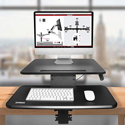 Poste de travail assis debout ergonomique avec plateau clavier - 3