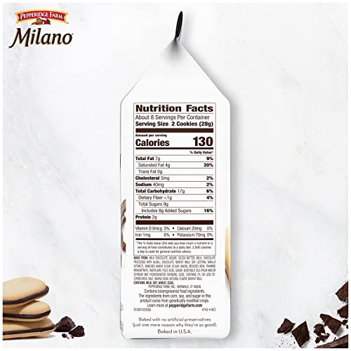 Pepperidge Farm Milano Cookies, Double Milk Chocolate, 7.5 Oz Bag #TOP5