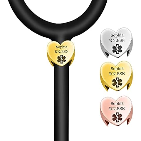 Personalised Stethoscope Name Tag with Charm Cover