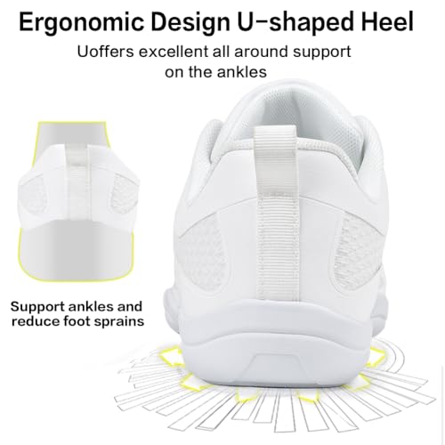 Image of CADIDL Cheer Shoes for Women Black Cheerleading Athletic Dance Shoes Girls Flats Tennis Walking Sneakers