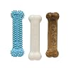 Nylabone Puppy Chew Toys Natural Treat Triple Pack Blue Chicken Bacon Flavor Small Up to 25 Ibs 3 Pack