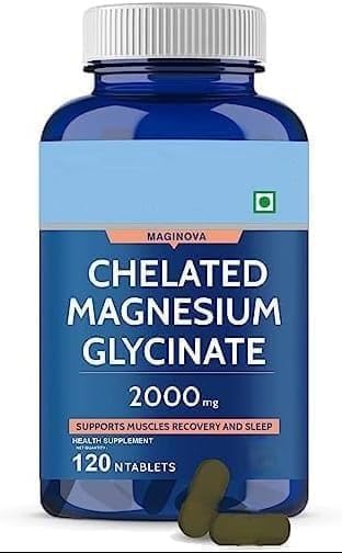 Glicinato de magnesio 2000 mg por porción Suplemento - 120 tabletas vegetales