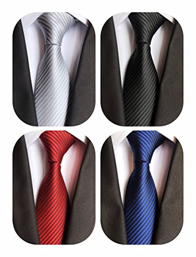 WeiShang Classic Silk Woven Jacquard Neck Ties for Men, M, 6 Pieces