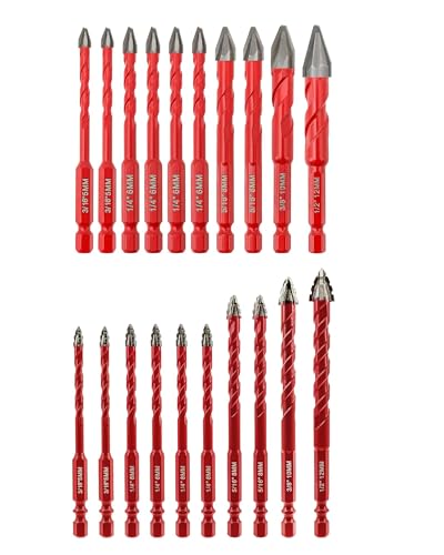 Set de foret sec FOCSTOL 10 pièces 5-12mm avec tige hexagonale pour perçage précis