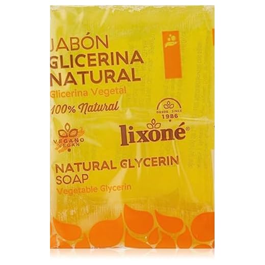 Lixoné - Jabón de Glicerina Natural en Pastillas | Pack 3 Uds de 125 g | Total 375 g | Jabones Artesanales para Manos, Cara y Cuerpo | Hidratante y Vegano | sin Conservantes