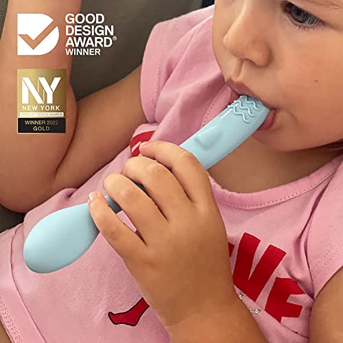 Totaha Silicone Baby Spoons Self Feeding 4-6-12 Months Easy-Hold Baby Spoon Utensils, Soft-Tip Infant Spoons, Baby Led Weaning Toddler Feeding Spoons, First Stage Babies Training Spoon 2 Pack #TOP5