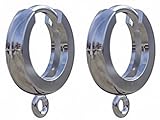 1 Pair Sterling Silver Leverback Earring Findings 14.5 x 12 mm Huggie Hoops with Open Loops Nickel Free 2 Pieces