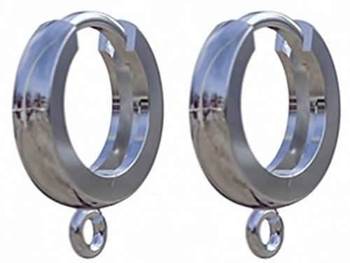 1 Pair Sterling Silver Leverback Earring Findings 14.5 x 12 mm Huggie Hoops with Open Loops Nickel Free 2 Pieces