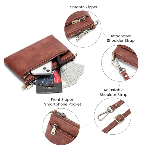 Image of SENDEFN PU Leather Crossbody Bag for Women Small Clutch Purses Crossbody Shoulder Handbag Wallet Purses RIFD Card Slots