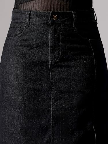 Image of Miss Chase A+ Women's Regular High Rise Above Knee Stretchable Denim Shorts & Skirts