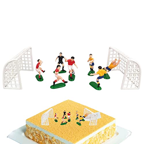 Toppers do bolo de aniversário Futebol - Pack de 10 toppers de bolo de estatueta de jogador de bola