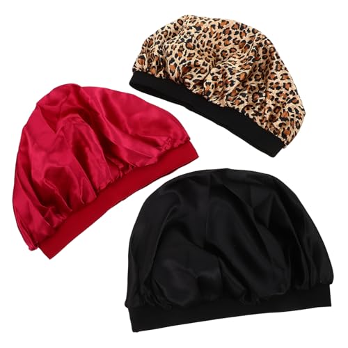 Bonnet de nuit en satin contre la casse des cheveux bouclés
