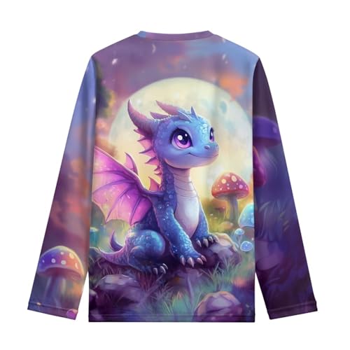 Image of WELLFLYHOM Long Sleeve T-Shirt for Boys Girls 3-16 Years Old Tee Tops Crewneck Pullover Shirts Fall Outfits