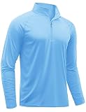[TACVASEN] 長袖 インナー メンズ 夏 uvカット 長袖tシャツ 通気性 速乾 登山 大きいサイズ スポーツ 冷感シャツ 薄手 日焼け防止 ウォーターフォールブルー 3XL
