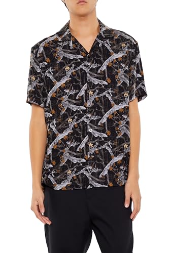 Chemise à manches courtes homme Forever 21 imprimé feuilles tropicales tendance été