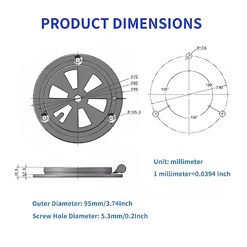 Kit 4 piezas de ventilación para parrilla de acero inoxidable miniatura 3