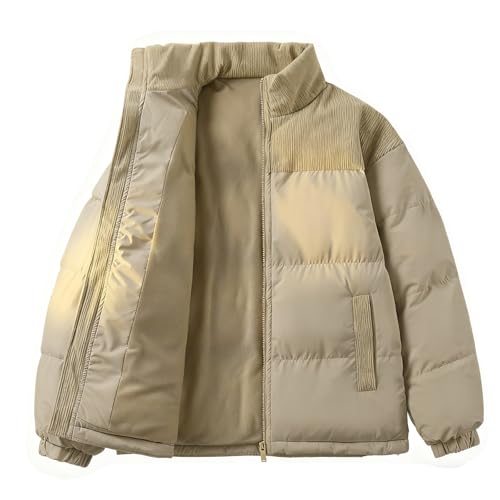Veste matelassée femme coupe-vent : parka ample épaisse à col montant
