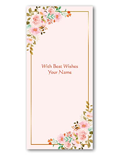 Image of Brown Cloud Customised Exclusive Elegant Designer Vertical Shagun /Money /Gift Envelope /Cover /Lifafa for Gift /Festival with Personalized Text Message /Name (SE Vert 005) (Pack of 10)
