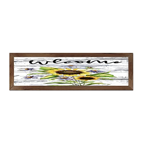 Décoration de table Welcome en bois avec cadre de 15,2 x 50,8 cm