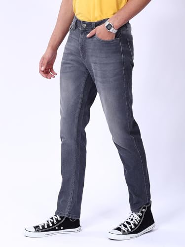 Image of The Indian Garage Co Men Slim Fit Solid Mid-Rise Jeans