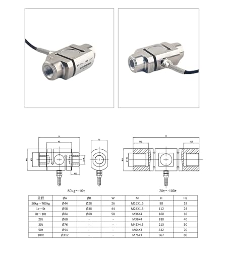 Cellule de charge de type S 20T en acier inoxydable pour compression - 5