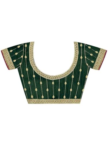 Image of AKHILAM Women's Pink Satin Silk Embroidered Saree with Unstitched Blouse Piece (SANCHI3001 SUM Parent)
