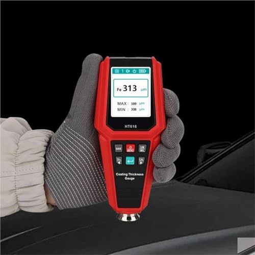 Medidor de espesor de pintura para automóvil HT616, calibrador digital de recubrimientos de 0 a 1500 μm con almacenamiento de datos de calibración por grupos miniatura 6