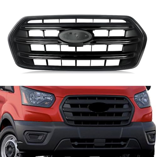MIC Front Grill Grille Compatible with Transit T150 T250 T350 2020-2022 (Gloss Black)