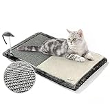 Happi N Pets 3 in 1 Foldable Cat Scratcher Mat, Portable Natural Sisal Cat Scratcher for Travel & Save Space, Durable Carpet Cat Scratching Pad with Memory Foam Cat Bed & Cat Interactive Toy