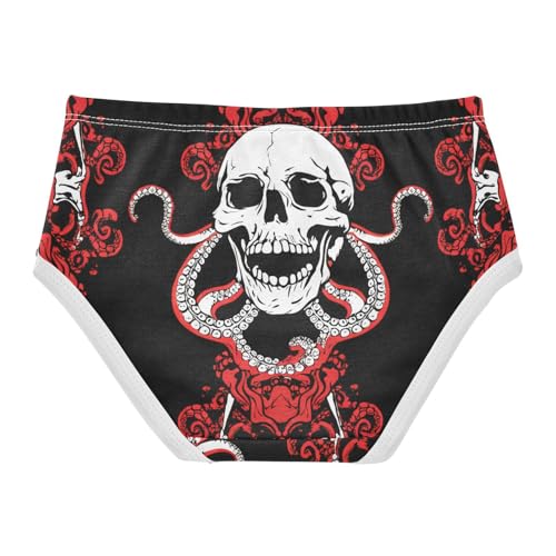 Skulls Octopus Red Color Toddler Girls's Underwear 2T 202c13612