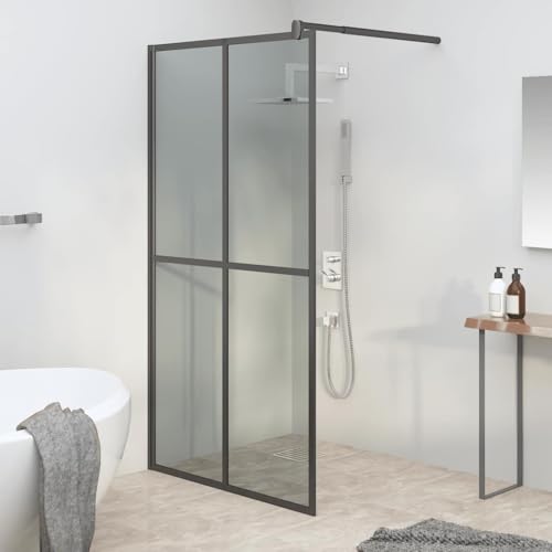 Paroi de douche pour douche walk-in en verre foncé pour créer une suite parentale