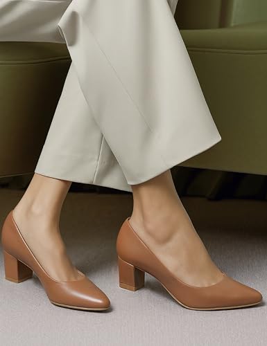 Image of Symbol Premium Women's 'Desk to Dinner' Block Heel Pumps (Ortholite Insole|Stylish Heels)