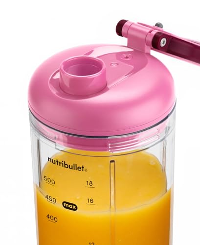 Nutribullet Flex NBP213MA Frullatore Portatile con Coperchio, Lame Rimovibili, Ricarica USB-C, Trita Ghiaccio e Frutta Congelata, bicchiere Senza BPA, Capacità 650ml, Magenta - immagine 6