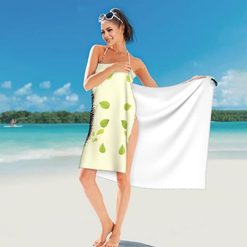 Serviette de plage microfibre douce motif hérisson séchage rapide 80x160 cm - 8