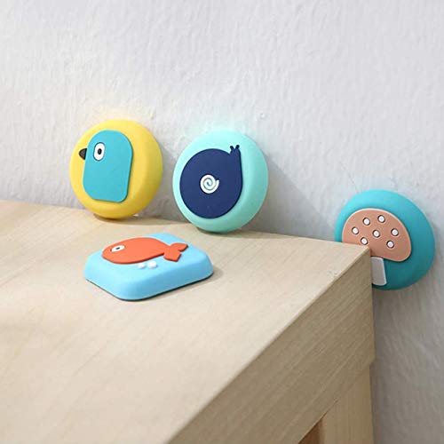 Image of Silicone Door Bumper Pack of 6 Thickened 1.7 inch Door Stop Wall Protection, Door Handle Protection, Cartoon Crash pad, Buffer Points, can be Used for Doors(Random Pattern)