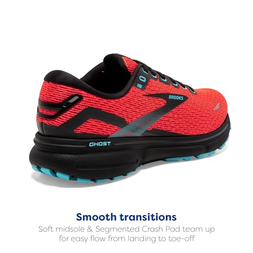 Brooks Brooks Women's Ghost 15 Neutral Running Shoe - Coral/Black/Blue - 5 Medium