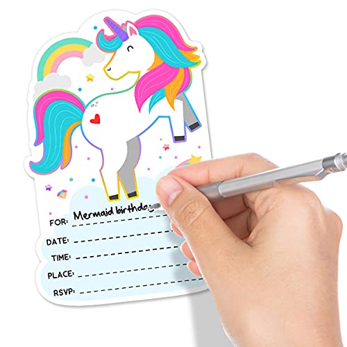 30 Unicorn Birthday Party Invitations With Envelopes, Unicorn Birthday Invitation #TOP2