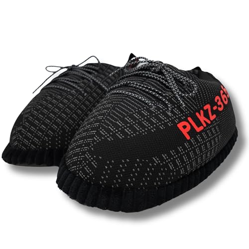Sneaker Slippers, Black Reflective & Red, One Size Fits Most, Indoor/Outdoor Use