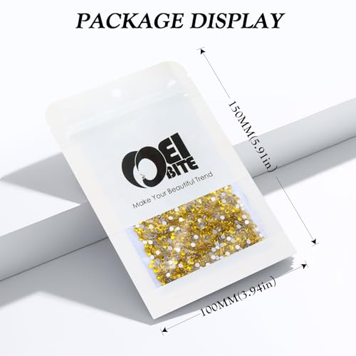 Image of Yellow Flatback Rhinestones, Glass Rhinestones for Nail Art and Craft, Glue Fix, Loose Crystal Gemstones(Yellow, SS10, 2880pcs, 2.7-2.8mm)