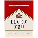 Lucky You Retro Wall Art 11x14 - Vintage Cigarette Design Pop Art Poster - Minimalist 70s Aesthetic Room Decor - Red Gallery Wall Picture - Maximalist Eclectic Home Decor - Living Room Bedroom Dorm
