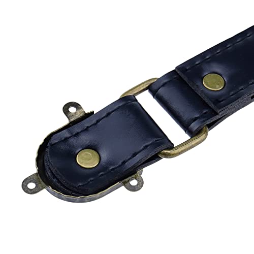 Coshar Pack Of 4 Retro 8.2" Leather Strap Handle, Leather Surface Luggage Box Suitcase Cabinet Parts Pull Handle Replacement, Black #TOP6
