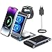 Produktbild Ladestation für Apple Watch und iPhone iPod 3 in 1 Faltbare, Reise Ladestation für iPhone 16 15 14 13 12 11 Pro Max, Apple Wireless Charger für iWatch 10/9/Ultra/8/7/6/SE/5/AirPod Pro 3 2 Grey Blue