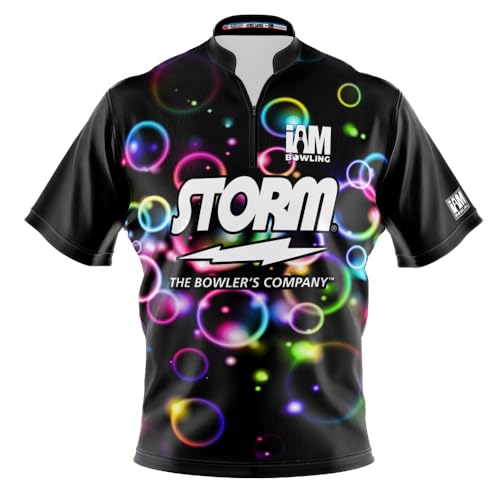 Logo Infusion I AM Bowling Jersey Short Sleeve Sash Collar 2138-ST Made in USA Storm (US, Alpha, Medium, Regular, Regular, Polyester)