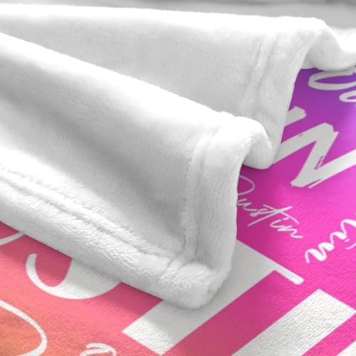 Name Blanket Personalized Name Blanket Customized Blanket with Name Text for Adult Kid Birthday Christmas Mothers Fathers Valentines Day Gift